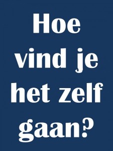 Hoe vind je het zelf gaan?  (posterscreen)