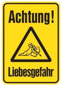 Achtung! Valentinskarte.